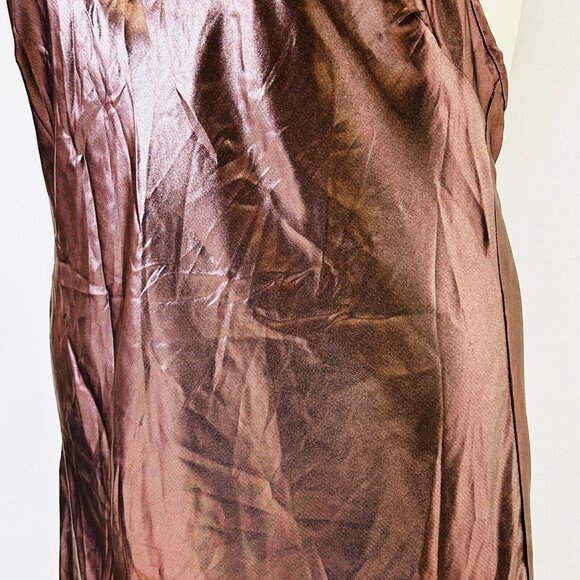 Free People Intimately Metallic Slip Dress Size M Sunset Shimmer Bronze Midi NWT - Picture 4 of 14